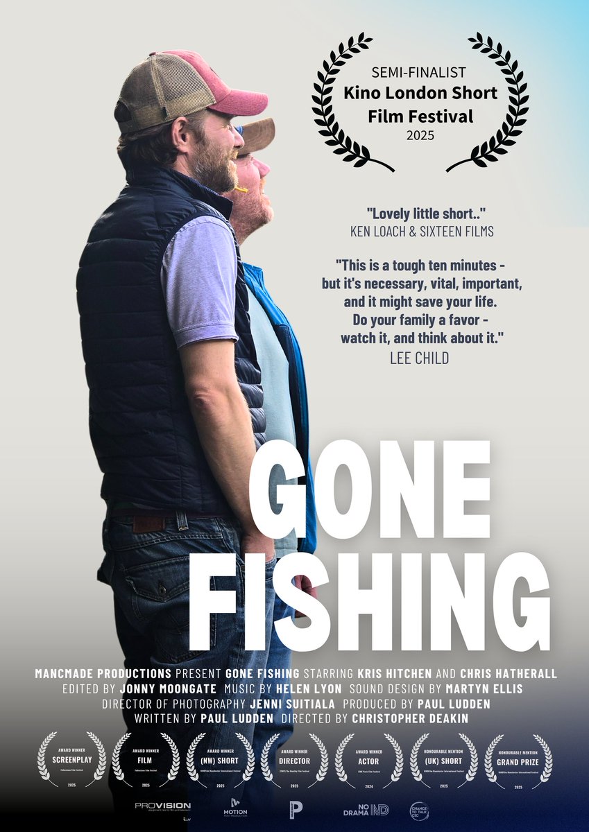 MancMade® Productions (@mancmadeprod) on Twitter photo Fantastic to see Gone Fishing Short Film named as a Semi-finalist <a href="/kinoshortfilm/">Kino London</a> Festival in London, a BIFA qualifying Festival..
We'll find out later this month if it has been selected as part of their screenings in August..
Love the ethos behind this Festival..
#MancMade Fantastic to see Gone Fishing Short Film named as a Semi-finalist <a href="/kinoshortfilm/">Kino London</a> Festival in London, a BIFA qualifying Festival..
We'll find out later this month if it has been selected as part of their screenings in August..
Love the ethos behind this Festival..
#MancMade