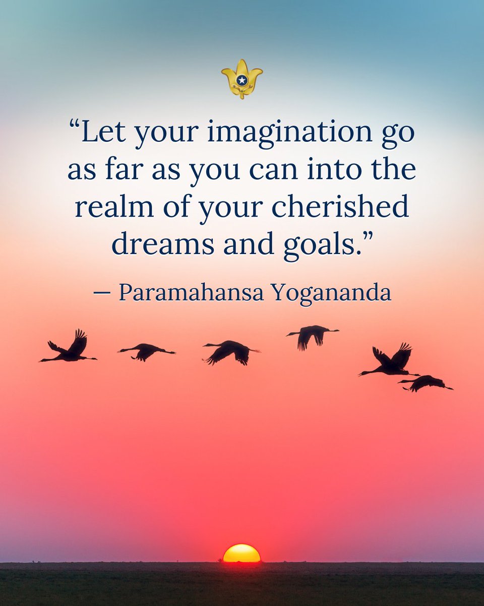 “Let your imagination go as far as you can into the realm of your cherished dreams and goals.” — Paramahansa Yogananda 

#Yogananda #quote #InpiringQuote #imagination #dreams