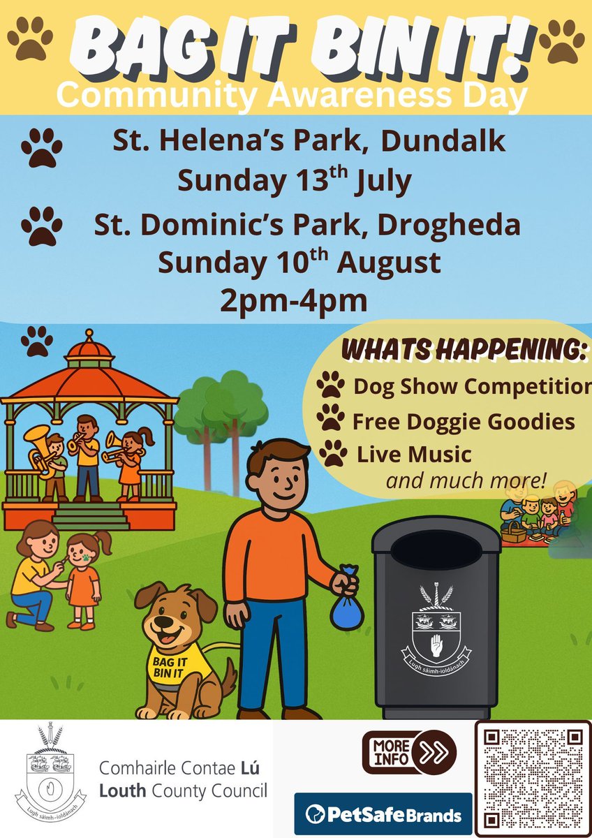 louthcoco's tweet photo. What a wonderful event we had in Ardee at the Dog Fouling awareness event. Thank you to Pet Safe for all the fantastic prizes. 🐶
Be sure to come along to our NEXT EVENT in St Helena's Park on Sunday 13th July. 🐾
@petsafe
#petsafe #communitysupport #bagitbinit https://t.co/AYPsmd9dET