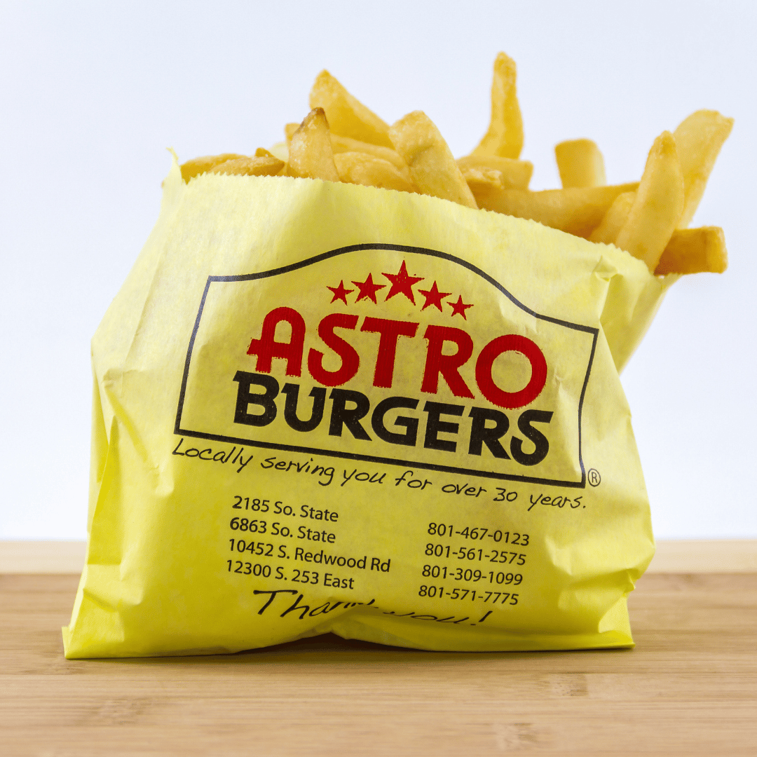 Salute to fries!
#AstroBurgers #Burgers #Cheeseburgers #BaconCheeseburgers #Salads #ChickenTenders #Fries #Shakes #UtahOriginal #Midvale #SouthJordan #Draper