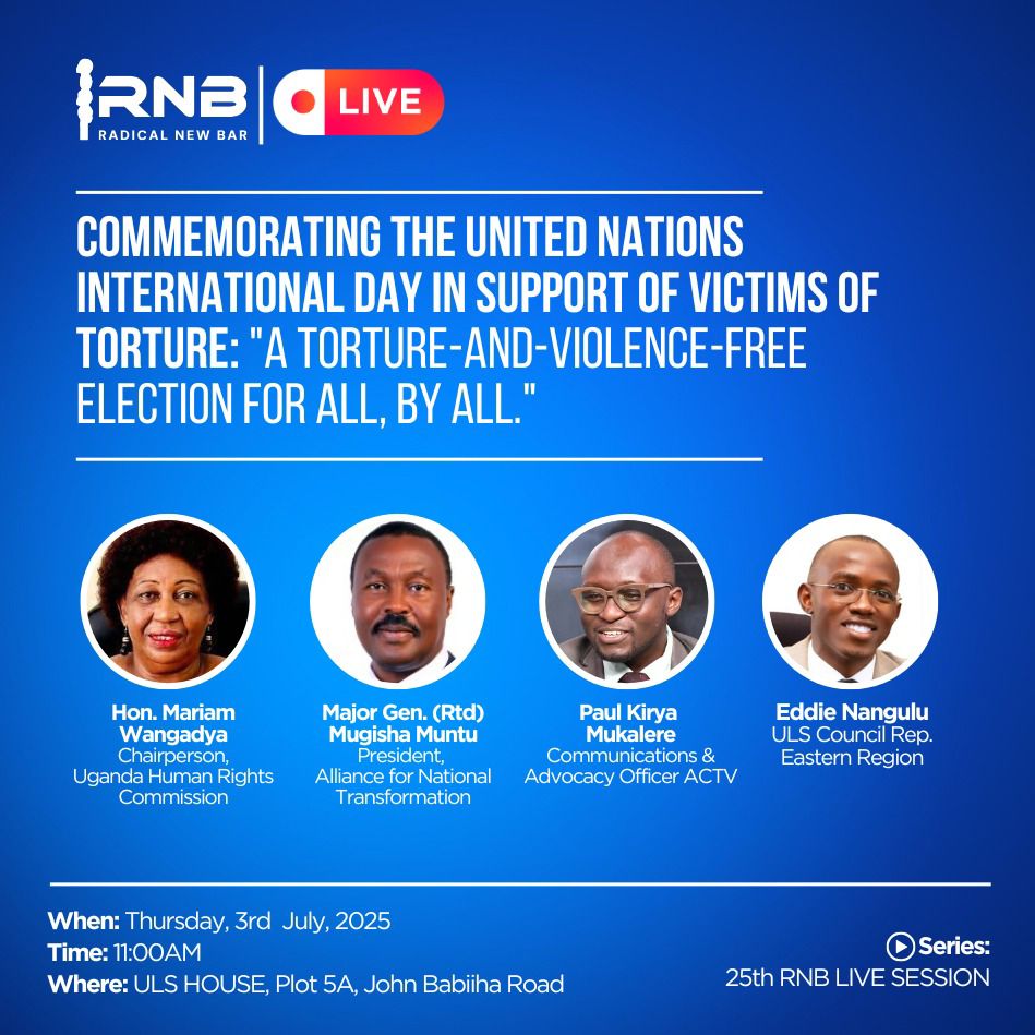 Dear our esteemed members, press and the public,

We bring you the 25th Edition of #RNBLive - Weekly Press &amp; Public Engagement with the #RadicalNewBar. 

ISSUES AT HAND:
1. Commemorating The United Nations International Day in Support of Victims of Torture - "A Torture and