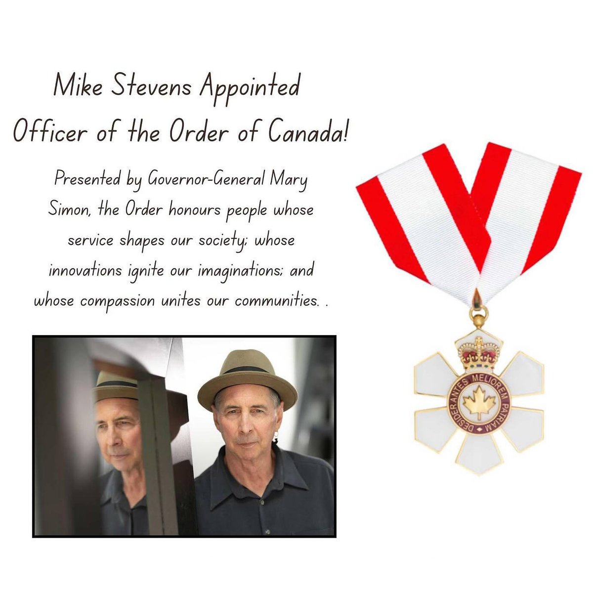 Congratulations to Artscan Circle Founder and harmonica virtuoso Mike Stevens Page for being named an Officer of the Order of Canada! Well done, Mike!