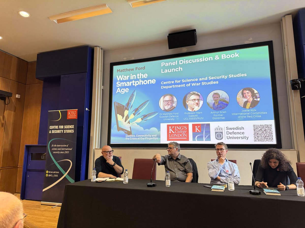 Nicholas Drummond (@nicholadrummond) on Twitter photo At King’s College, London for <a href="/warmatters/">Matthew Ford</a> latest book launch: “War in the Smartphone Age.” Which will feature a panel discussion. At King’s College, London for <a href="/warmatters/">Matthew Ford</a> latest book launch: “War in the Smartphone Age.” Which will feature a panel discussion.