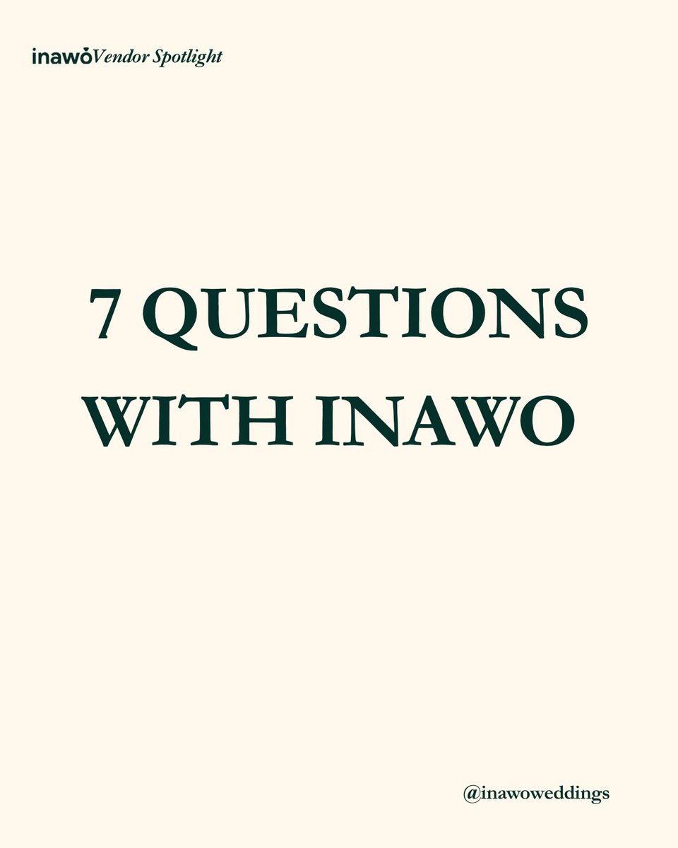 We’ve been stalking your work lately <a href="/Ms_Obianuju/">Ujayyyyy 🤎</a> 👀 

Let’s put the Inawo spotlight on you!🤭

Are you ready for 7 Questions with Inawo?