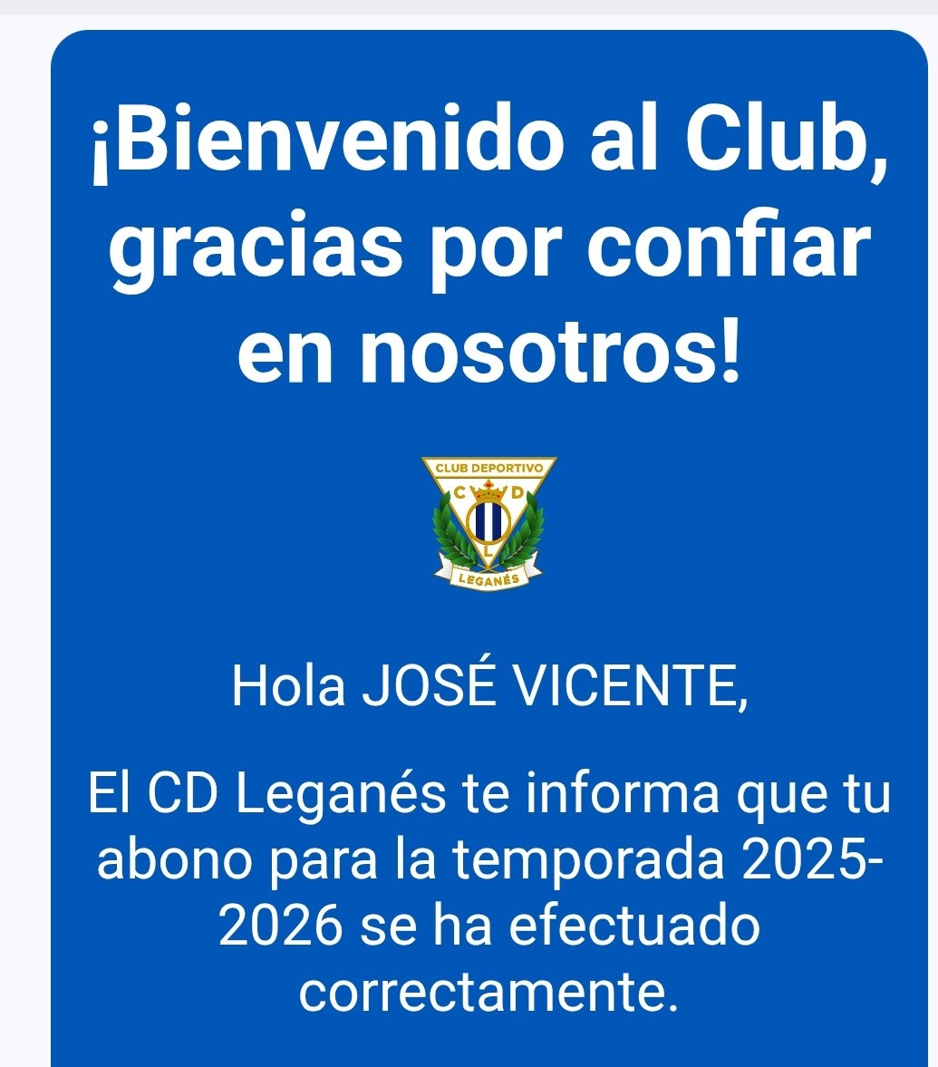 Acabo de renovar el carnet de socio del Lega para la temporada 25/26.