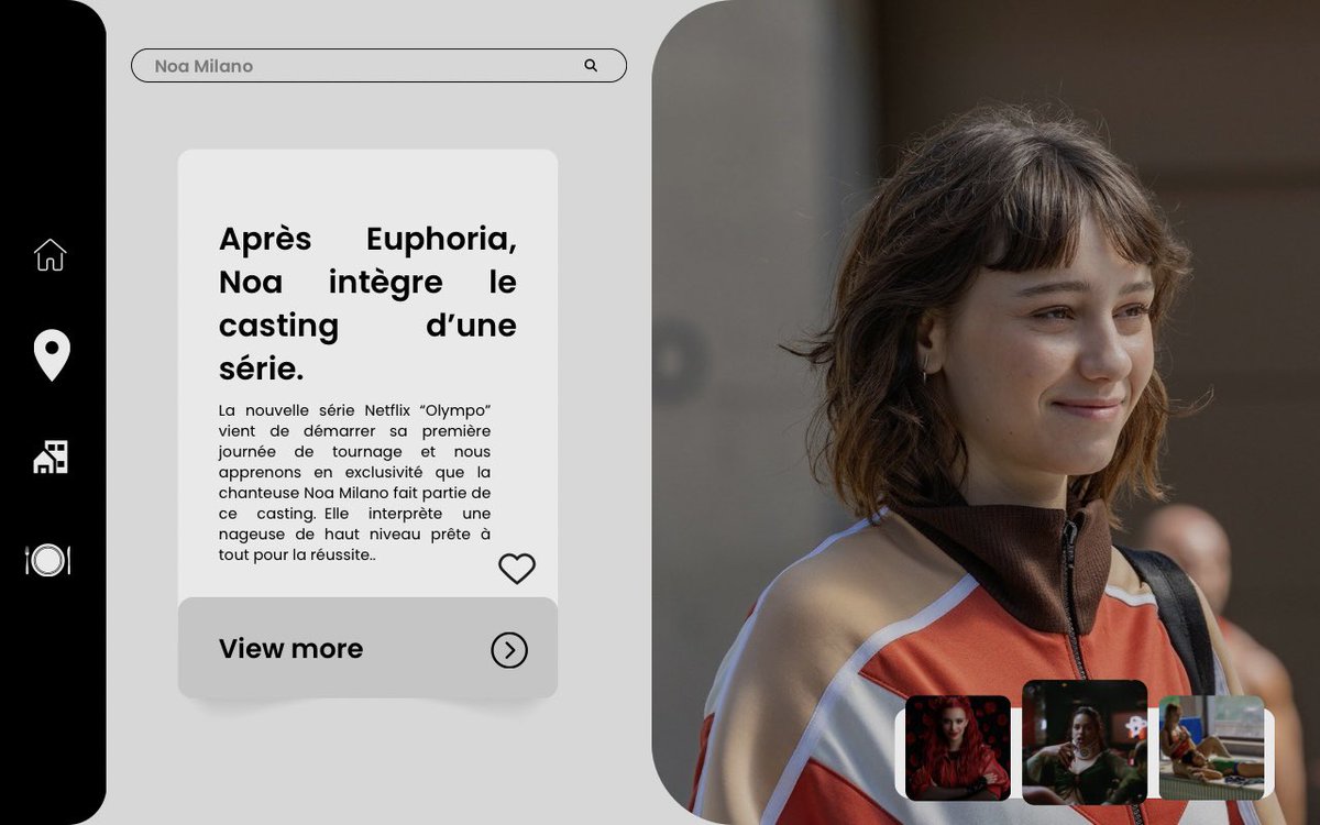 ⠀⠀⠀⠀⠀⠀⠀⠀⠀⠀                   
⠀⠀⠀⠀⠀. ׁ ⋆  # actu     ─  ⚘ ❧ 
⠀⠀⠀⠀   new project  for  Noa,  she
⠀⠀⠀⠀   will  be portraying Nuria in
⠀⠀⠀⠀   new serie 'Olvmpo'  
⠀⠀⠀⠀⠀⠀⠀⠀⠀⠀⠀⠀⠀⠀⠀⠀ ⠀⠀