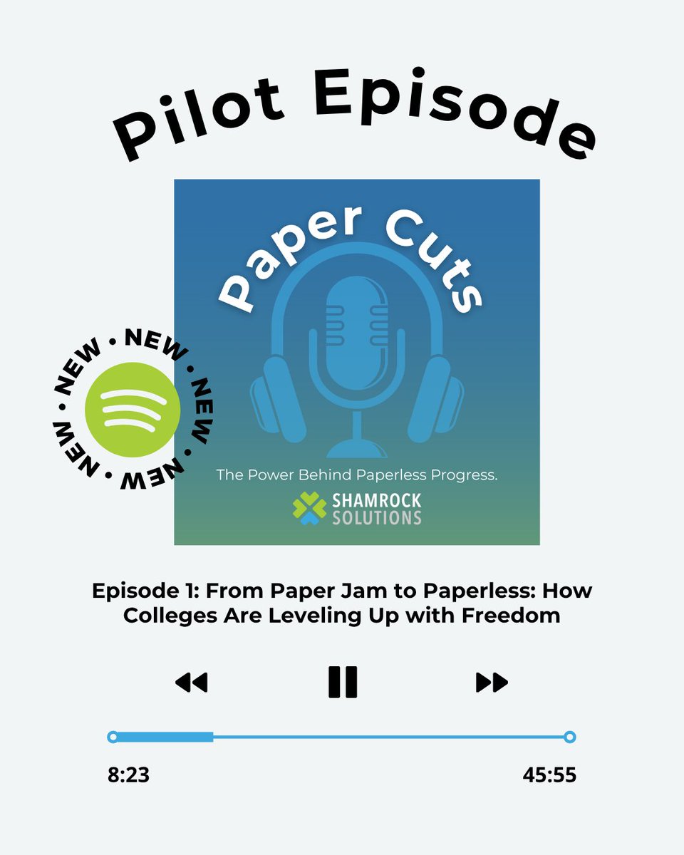 The wait is over — Episode 1 of Paper Cuts is LIVE!

In our pilot episode, we’re diving into:
“From Paper Jam to Paperless: How Colleges Are Leveling Up with Freedom.”

🎙️ Tune in now on Spotify and join the paperless movement:
🔗Listen here: hubs.la/Q03vFl1G0