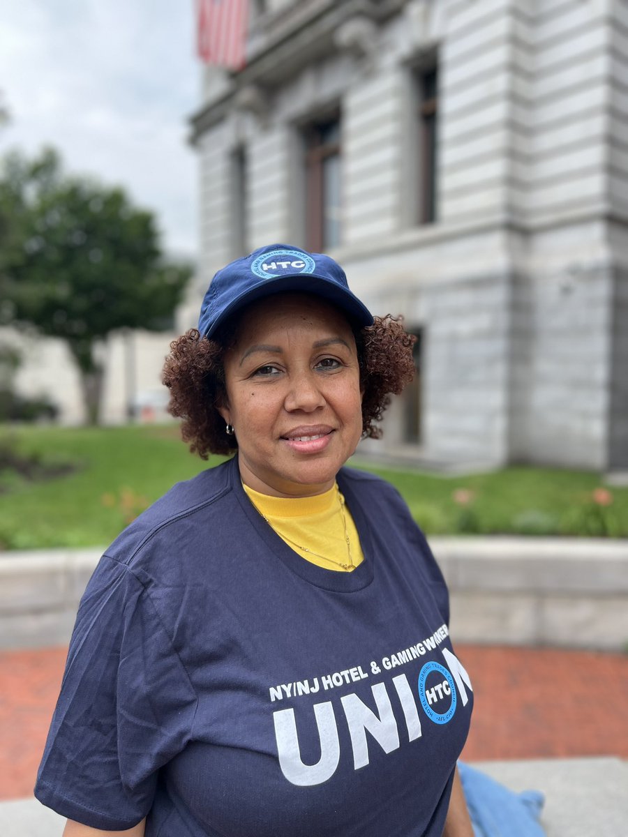 NYHTC's tweet image. Newark hotel worker Josefina Mercedes testified against a tax abatement for Newark’s @RobertTreat hotel “The Council should be careful only to support projects that lift up Newark residents. Workers at the Robert Treat Hotel have complained about mistreatment, low pay, and…