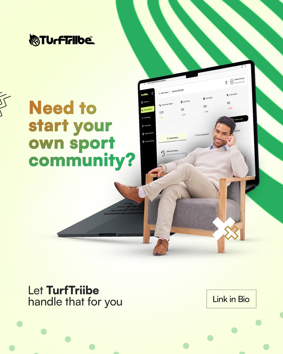 TurfTriibe's tweet photo. Want to start a sports community or host your own games? TurfTriibe makes it easy. 

Tap the link in bio to get started ⚽🏀🏐

#TurfTriibe #PlayMore #GameOn #BookACourt #SquadGoals #WeekendVibes #SportsLife #HostAGame #PickupGames #BallUp #NaijaSports #FindYourTeam https://t.co/wz4HMn9dPo