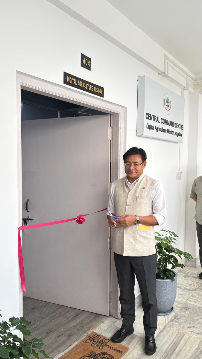 MhaYanthan's tweet photo. Had the pleasure of inaugurating the Digital Agriculture Central Command Centre at the Directorate of Agriculture today. This marks a significant milestone in our journey toward transforming agriculture through technology. The Command Centre, developed under the Department’s Digital Agriculture Mission in the 1st phase initiative, will serve as a nerve centre for real-time data-driven decision-making, and digital service delivery to our farmers across the state. @MyGovNagaland  @AgriGoI