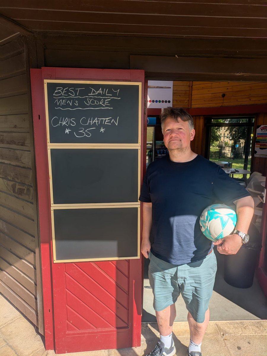 Today's best score on the footgolf is young Chris Chatten, from York, with a stunning 35 shots over 12 holes.

Well done Chris!