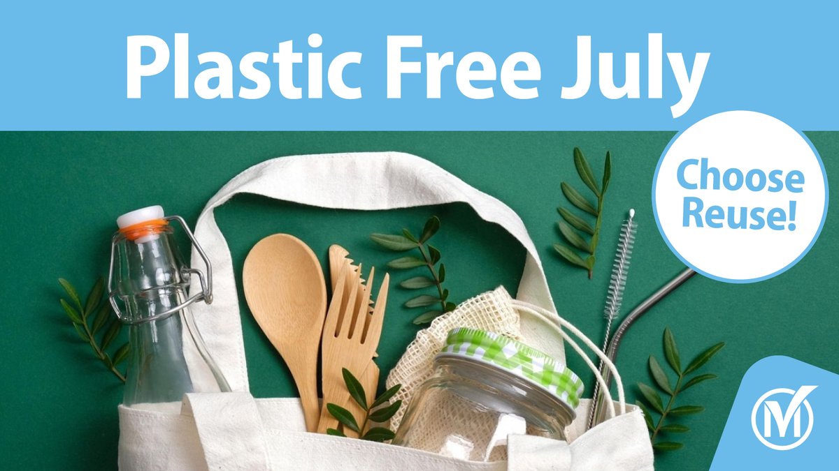 Plastic Free July is here!

Rethink and replace your family’s daily plastic use with environmentally sustainable options. 

Choose reuse:
- water bottles and straws
- canvas tote bags
- glass storage jars and more! 

Learn more at markham.ca/PlasticFreeJuly
