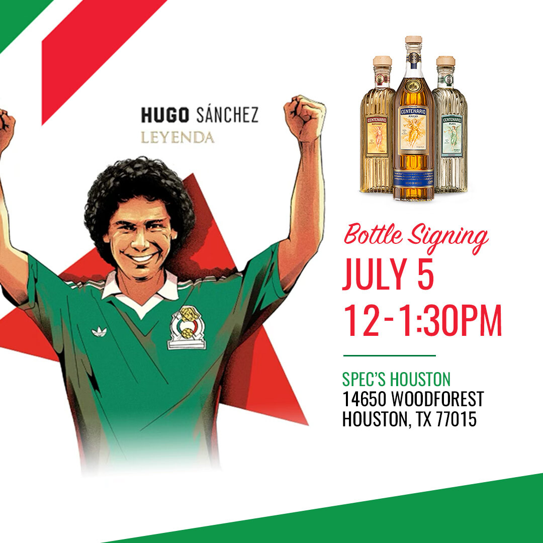 Spec's (@specs1962) on Twitter photo Join us for an unforgettable <a href="/GranCentenario/">Gran Centenario Tequila</a> bottle signing with legendary fĆŗtbol icon <a href="/hugosanchez_9/">Hugo SĆ”nchez</a>. Celebrate excellence in every drop and donāt miss your chance to meet a true champion š„ā½šø Join us for an unforgettable <a href="/GranCentenario/">Gran Centenario Tequila</a> bottle signing with legendary fĆŗtbol icon <a href="/hugosanchez_9/">Hugo SĆ”nchez</a>. Celebrate excellence in every drop and donāt miss your chance to meet a true champion š„ā½šø