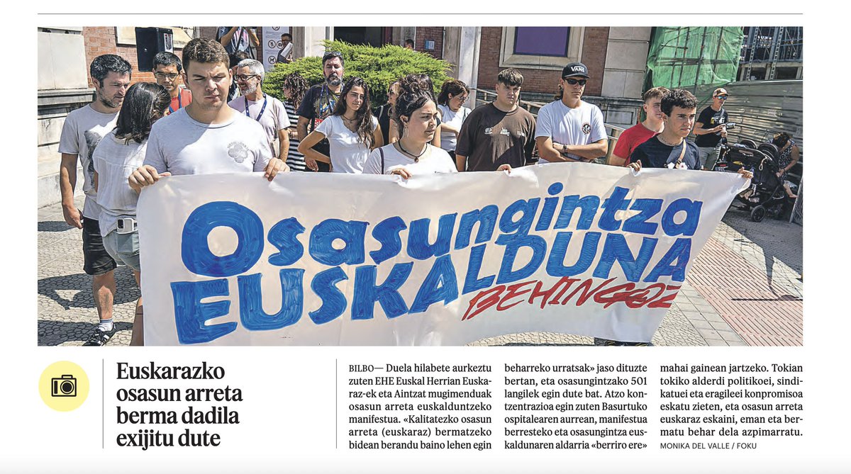 Euskarazko osasun arreta berma dadila exijitu dute