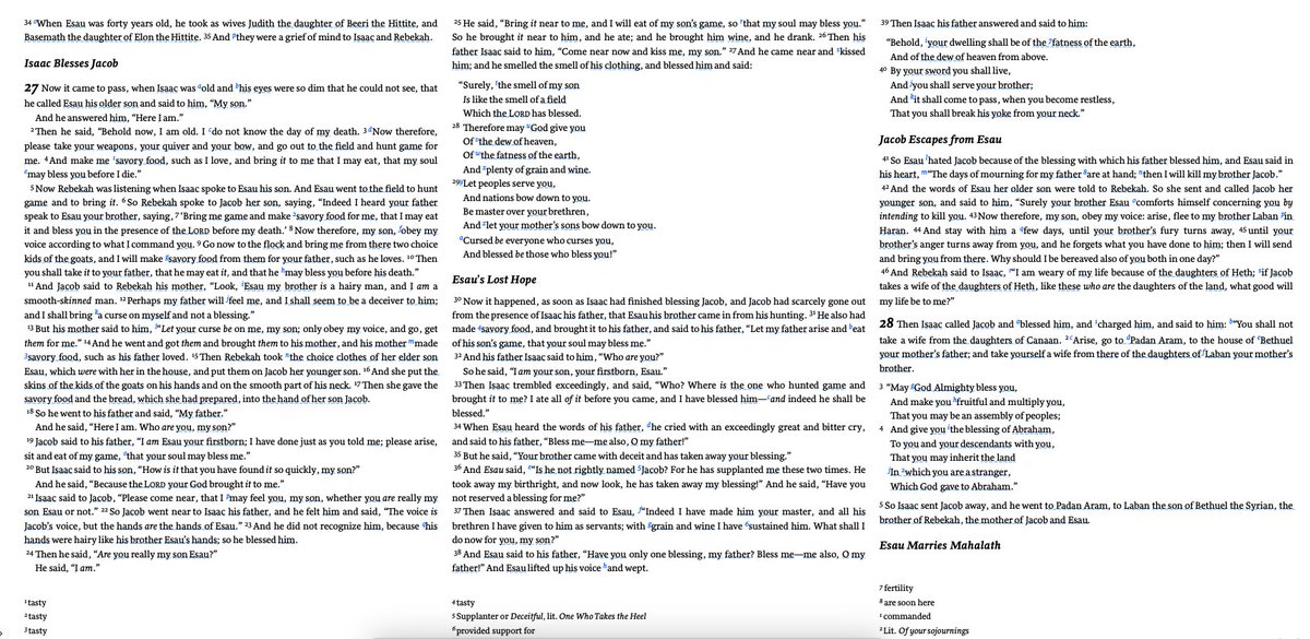 The deception of Isaac is quite possibly the most misunderstood story in the entire Bible.

So much of the Old Testament is treated as disconnected fables, concerned with a simple moralistic point. Rarely is the Old Testament shown as it actually is, an integrated running