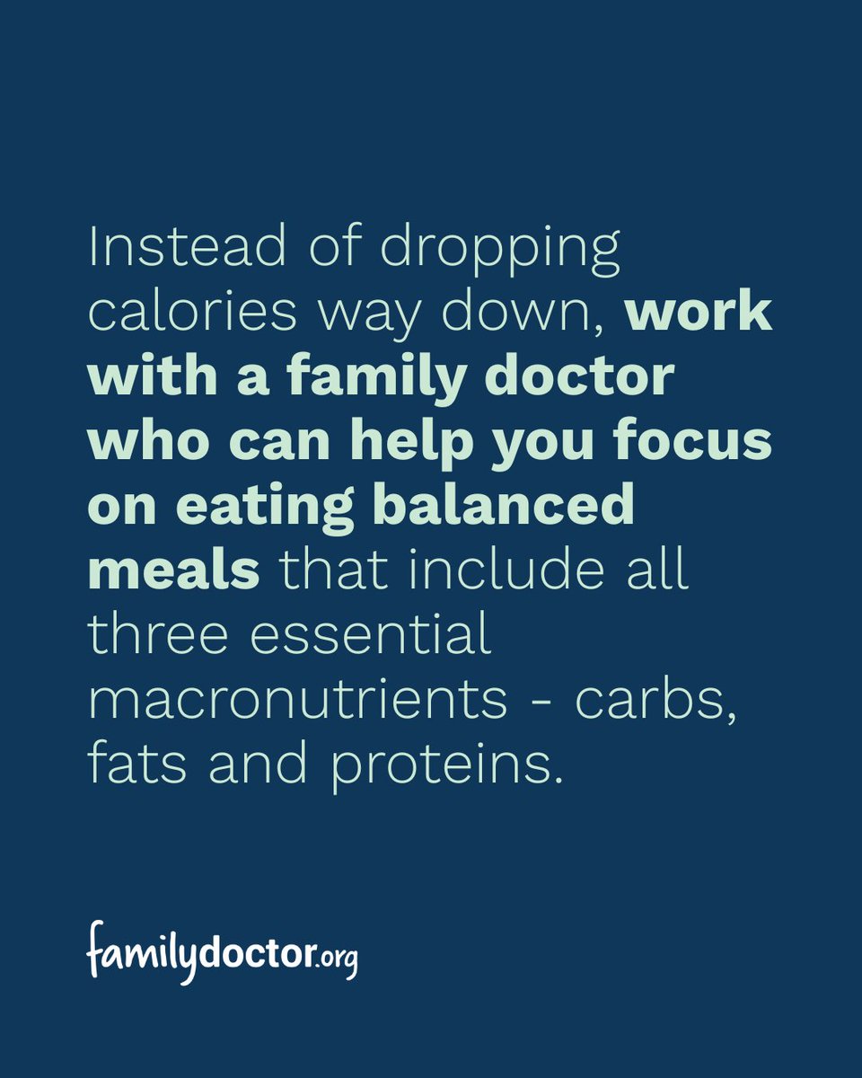 familydoctor's tweet image. Trying to lose weight? You don't have to go to extremes. ❌
Your family doctor can help you create a well-balanced diet to fuel your body and promote sustainable weight loss. Get more insights from @DrAlexaMM via @MensJournal: bit.ly/45Q3PAw
