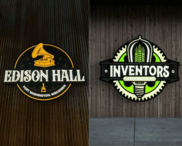 SignEffectz's tweet image. For this week’s Wayback Wednesday, we’re revisiting a project that continues to shine — our custom signage for Inventors Brewpub in Port Washington, WI. #WaybackWednesday #CustomSigns #LEDsigns #BrewpubDesign #SignageThatWorks #SignEffectz