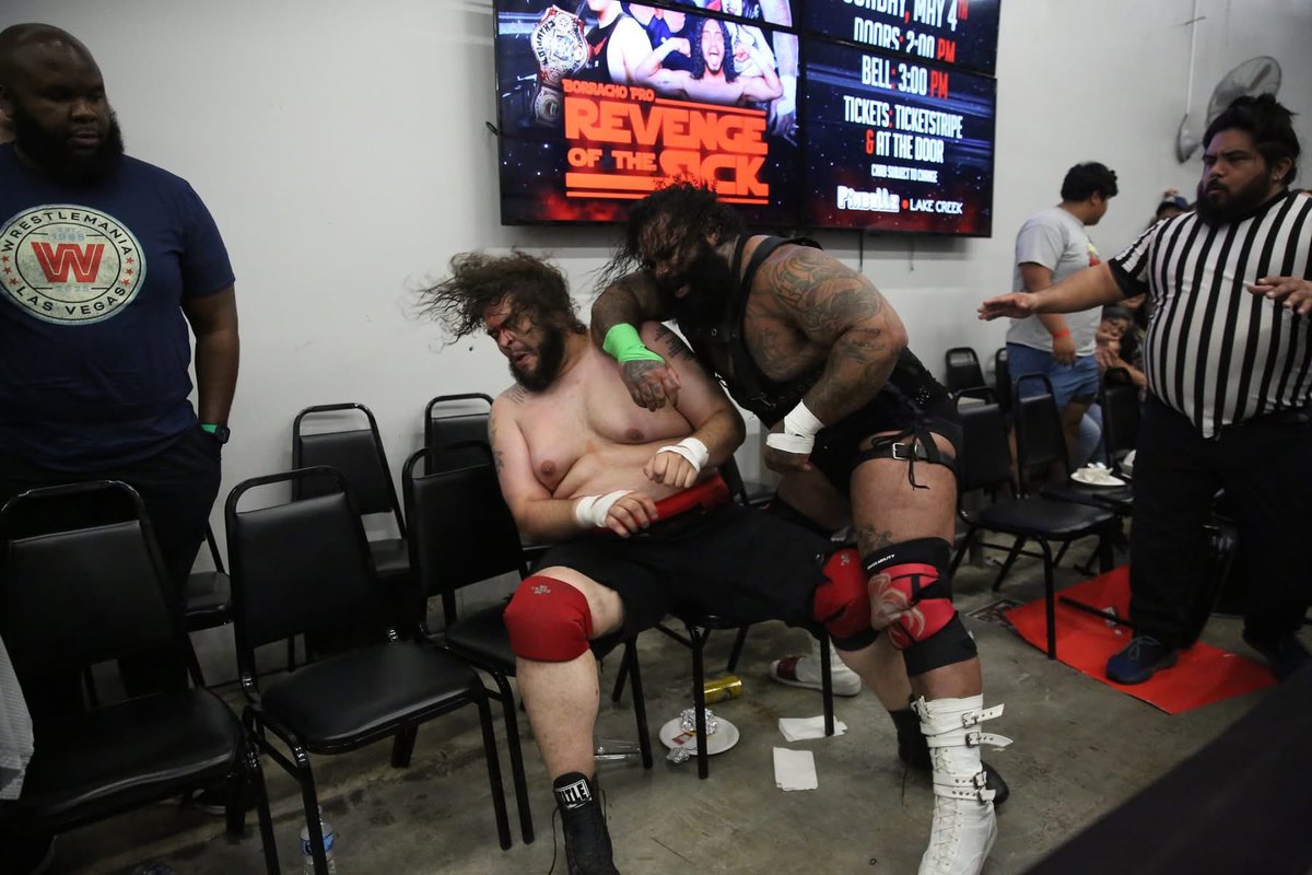 BorrachoProATX's tweet image. The main event of Revenge of the Sick was maybe the most tense and violent moment in the history of Borracho Pro! Brick and Kash took each other and the entire ref crew to hell and back! Check it out now, like and follow for more Borracho Pro content: youtu.be/EDSNG1i5aaA?si…