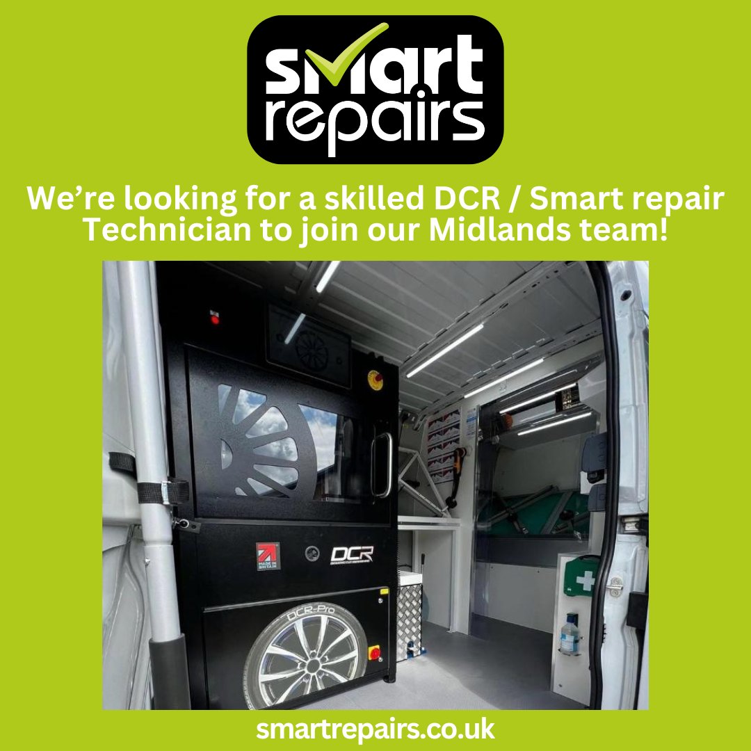 SmartRepairsLds's tweet image. We are currently looking to recruit an experienced mobile DCR wheel technician in the Midlands/Staffordshire area.

For further details on exciting opportunity email: matt.wood@smartrepairs.co.uk or call 07425 333421.

#TeamWork #SmartRepair #CosmeticRepair #JoinOurTeam