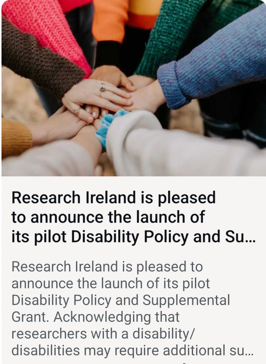 Pleased to see the launch of this  fund by <a href="/Researchirel/">Research Ireland</a> RI.Its the culmination of disabled advocacy, of listening,understanding by RI,&amp; partnership by <a href="/aheadireland/">AHEAD Ireland</a> &amp; @NDPAC_in the form of HEA funded #LaunchPAD supporting #VOICE of disabled researchers Im glad to be part of it❤️