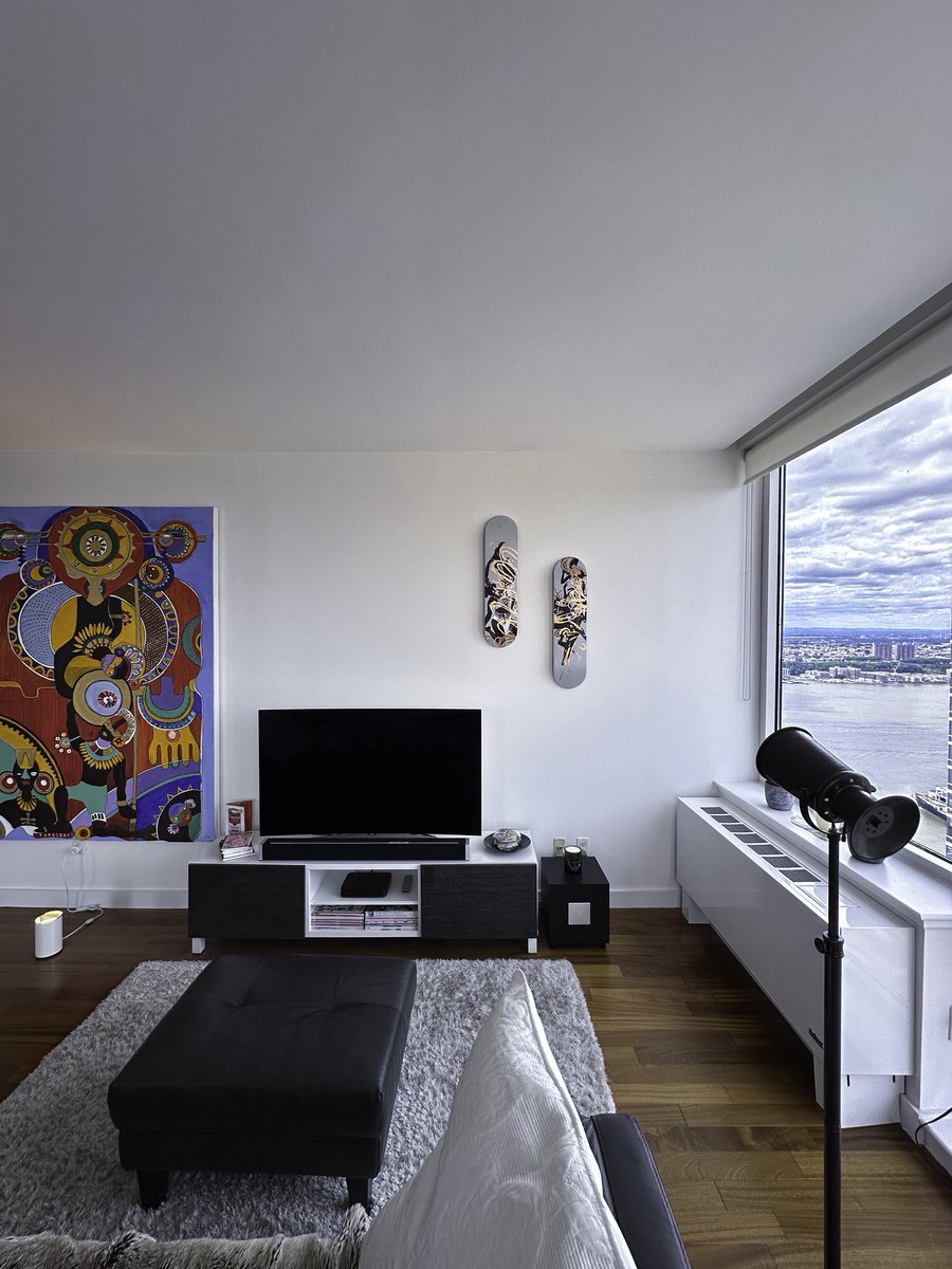 My skateboards are in their new home in New York! I'm grateful to have a new collector. Shout out to Maison 10 Gallery for showing my work and making the connection.