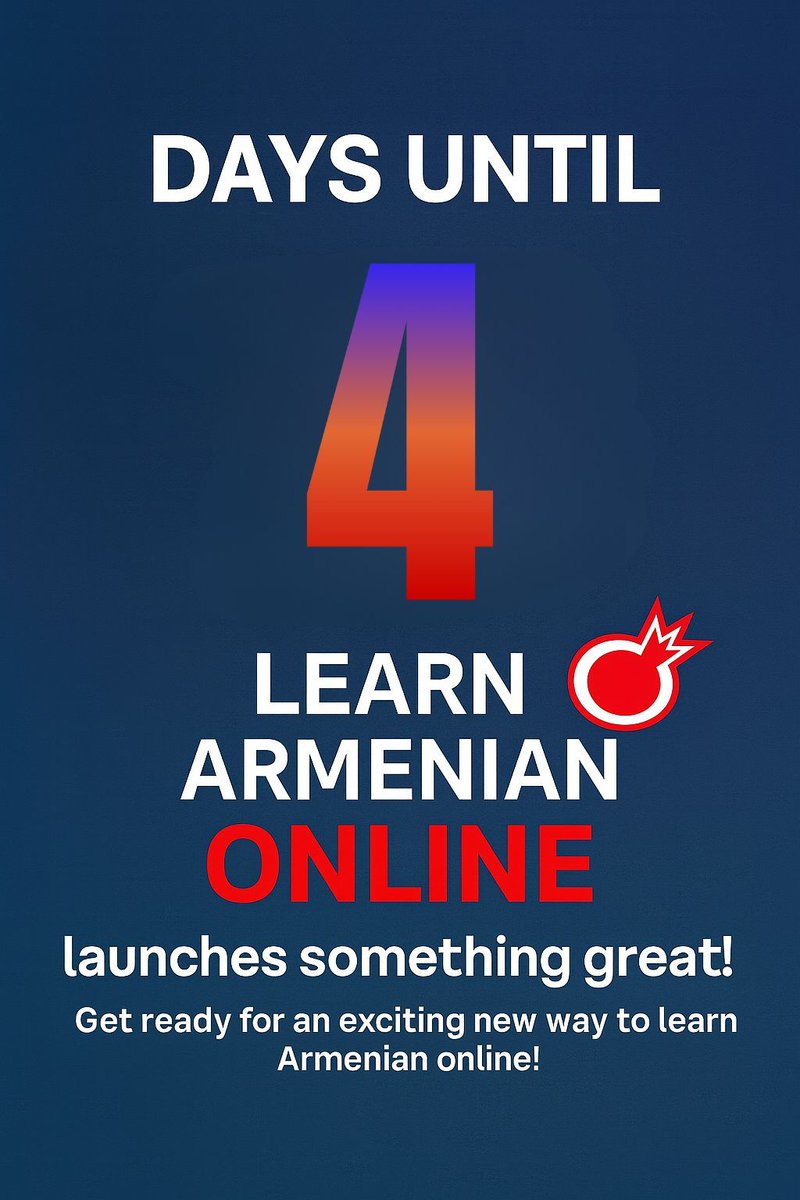 4 Days to Go
🔥 4 days until we unveil something amazing for Armenian learners worldwide! Who’s excited? 🙌
#LearnArmenianOnline #LanguageLearning #ArmenianCulture #ComingSoon