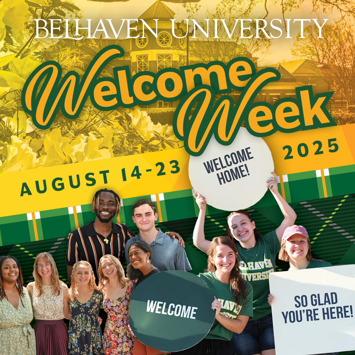 Belhaven's Welcome Week 2025 is August 14-23. A week of exciting events will mark the beginning of the semester for new and returning students.

gobelhaven.com/WelcomeWeek2025