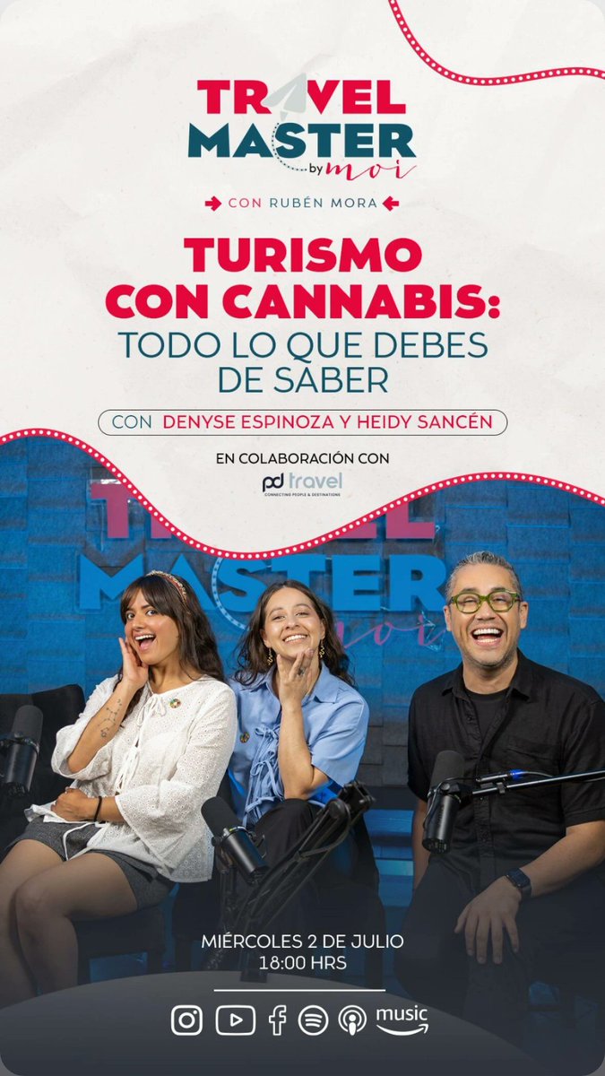 Nos vemos hoy en el podcast #TravelMaster de la revista <a href="/revistamoi/">Revista moi</a> 
"Turismo y cannabis: todo lo que debes saber" 
<a href="/cannaboss_mx/">CannaBoss</a> <a href="/revconflores/">Revolución con flores</a>
