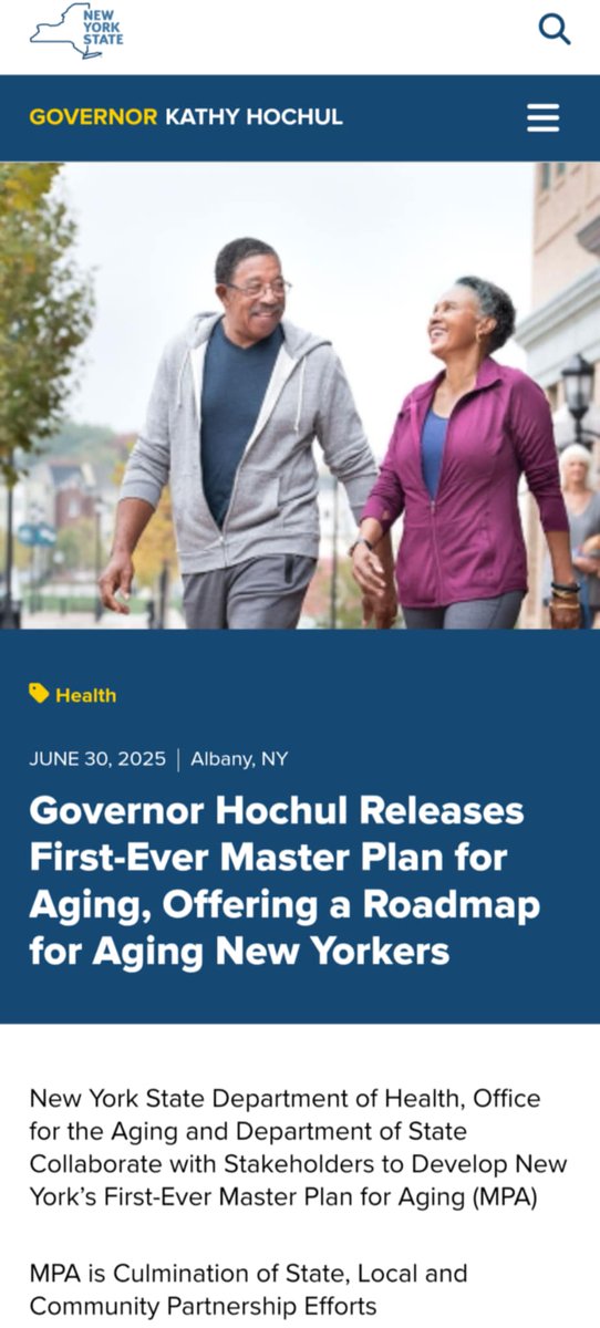 I'm glad to see affordability as a top priority in Governor Hochul's Master Plan for Aging. At every Senior Town Hall I held in the district during this plan's development, affordability was a recurring concern from my constituents. The majority of property taxes in New York are