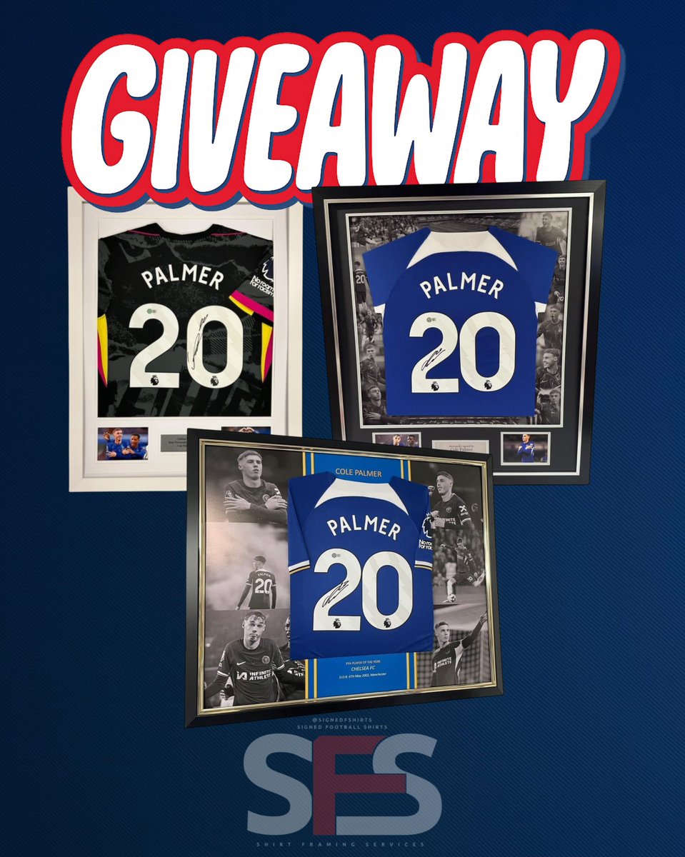 signedfshirts's tweet photo. 🎁 Triple Chance Giveaway!

If Cole Palmer scores, assists, OR Chelsea keep a clean sheet and beat Palmeiras in the Club World Cup quarterfinal… We’re giving away £100 store credit 💰

To enter:
✅ Follow @signedfshirts & @sfsmemorabilia
💬 Comment anything below
📲 Repost this giveaway 

Back the Blues in the big one 💙