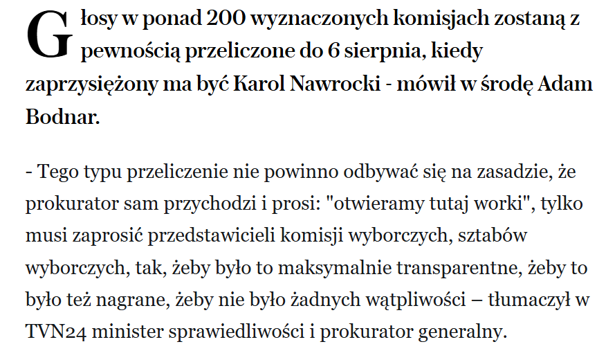 AleksZawisza's tweet image. Min. Adam Bodnar zapowiada: prokuratorzy przeliczą głosy przed zaprzysiężeniem Nawrockiego
wyborcza.pl/7,75398,320731…
#GoAdamGo 
#IdęzTuskiem 
#Siódemka