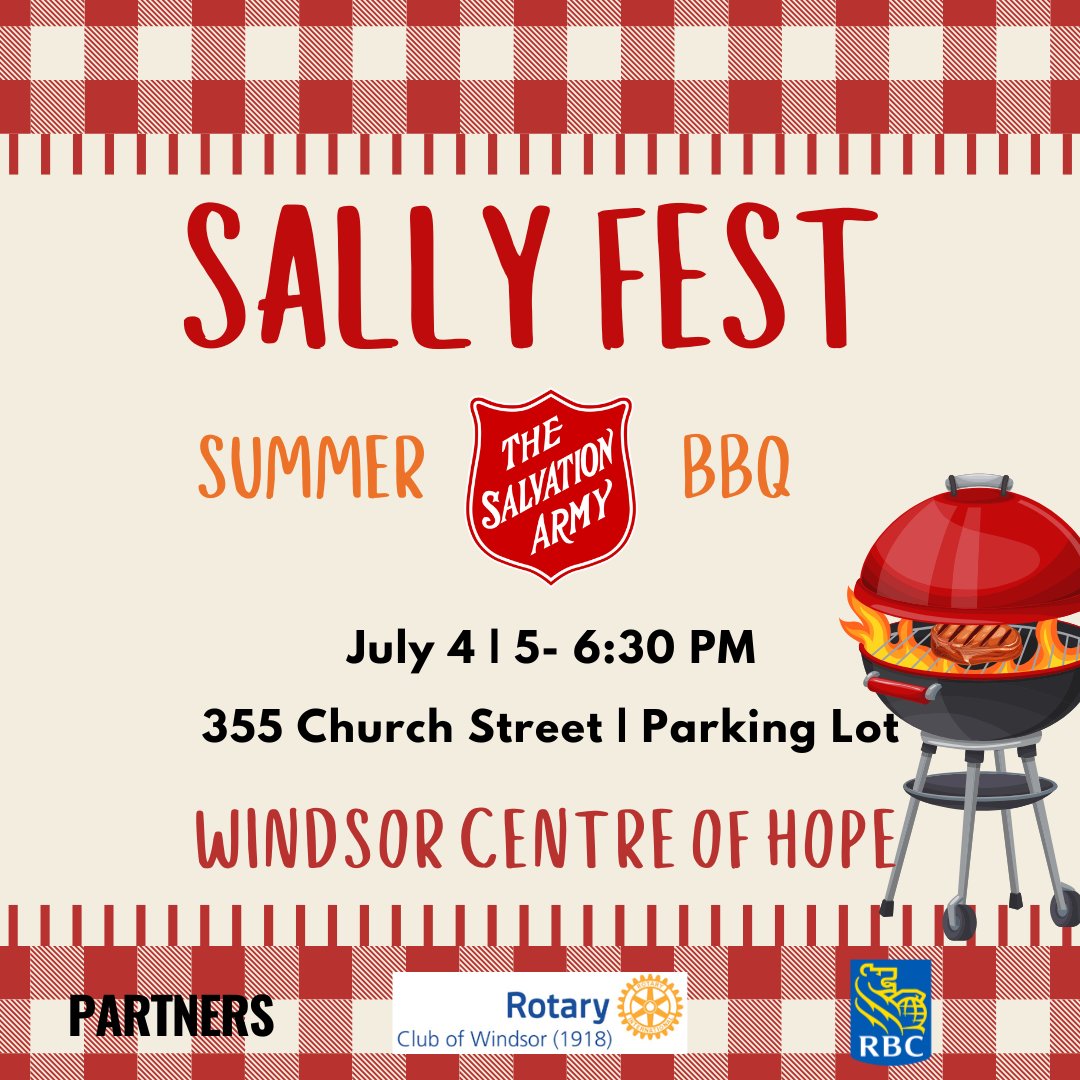 The Salvation Army Windsor Centre of Hope will host its annual community event, Sally Fest BBQ, this Friday, July 4th.
windsorite.ca/2025/07/the-sa…