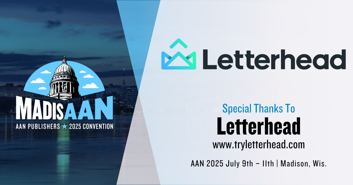 AltWeeklies's tweet image. Big shout-out to @tryletterhead, making newsletters fun and friction‑free—helping publishers grow without burnout. Thanks for helping make #MadisAAN2025 extra special.
Learn more at tryletterhead.com.