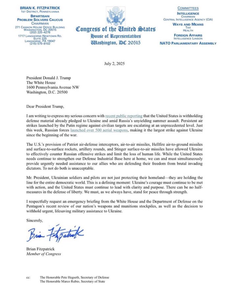We started the day with Putin's Press Secretary commending Trump on cutting off arms to Ukraine. Then Ukraine itself was in shock, then Europe in shock, and now US Congress members request emergency meeting.

Trump continues doubling down to please Putin, blowing up the world.