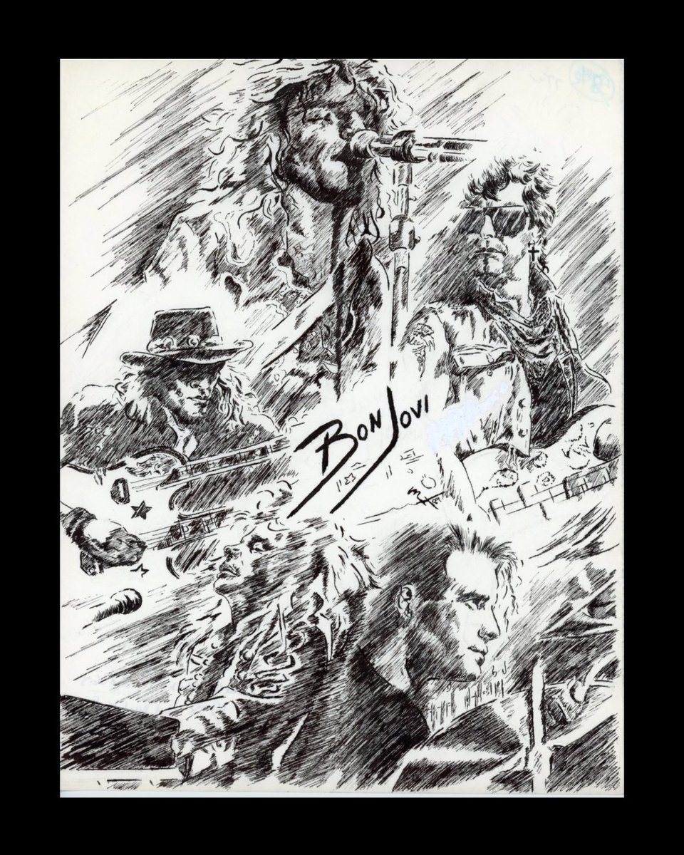 BonJovi's tweet image. We love flipping through the fan artwork featured on backstage.bonjovi.com
Here's one from Shelly Herring - 1990
Got a Bon Jovi piece we should see? Drop it below ⬇️
