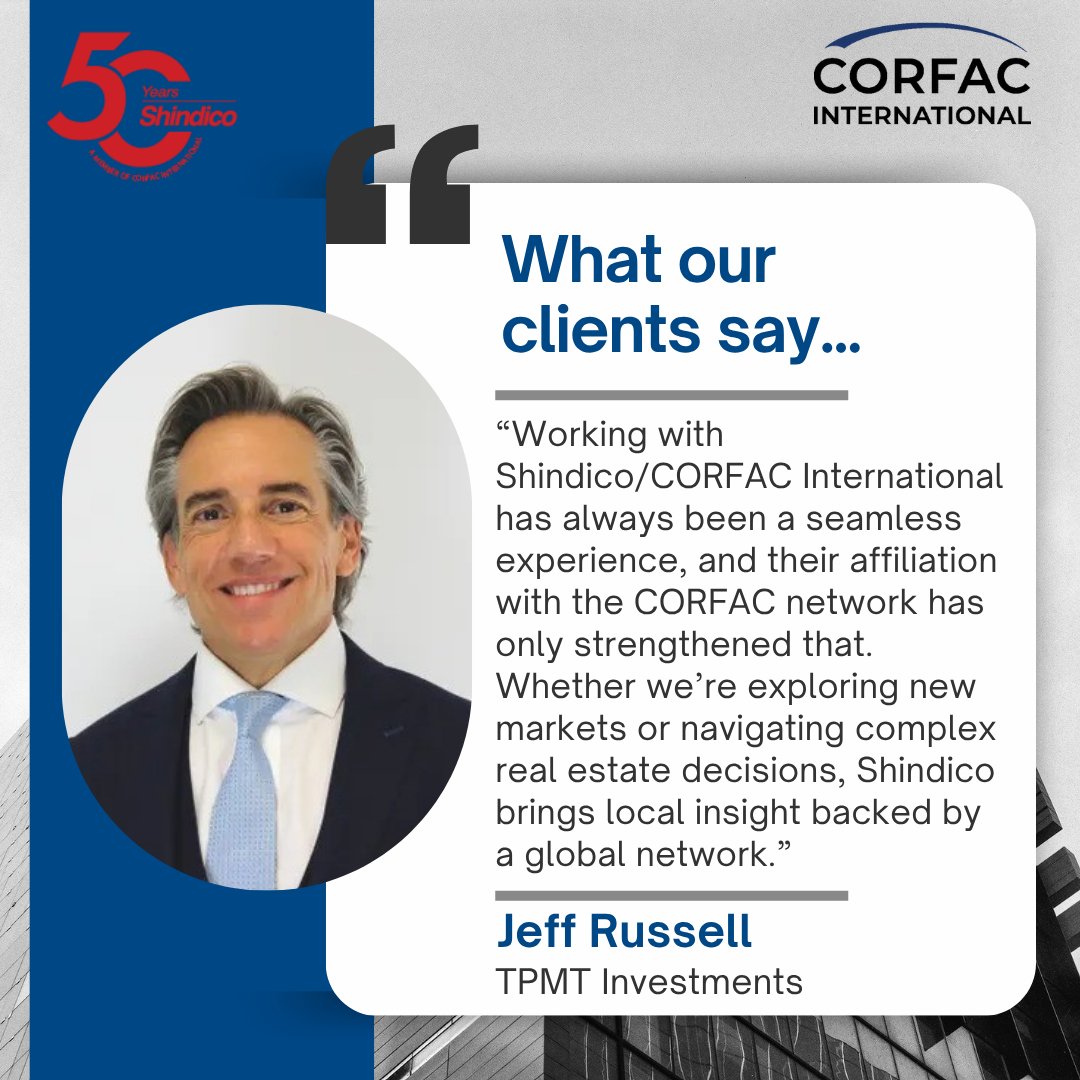 CORFACIntl's tweet image. 🌟Client Spotlight 🌟
Hear directly from our clients & colleagues about the value of working with #CORFAC affiliate member firms - they say it best! 👉 ow.ly/VI8y50WjeqO
#thinkCORFACfirst