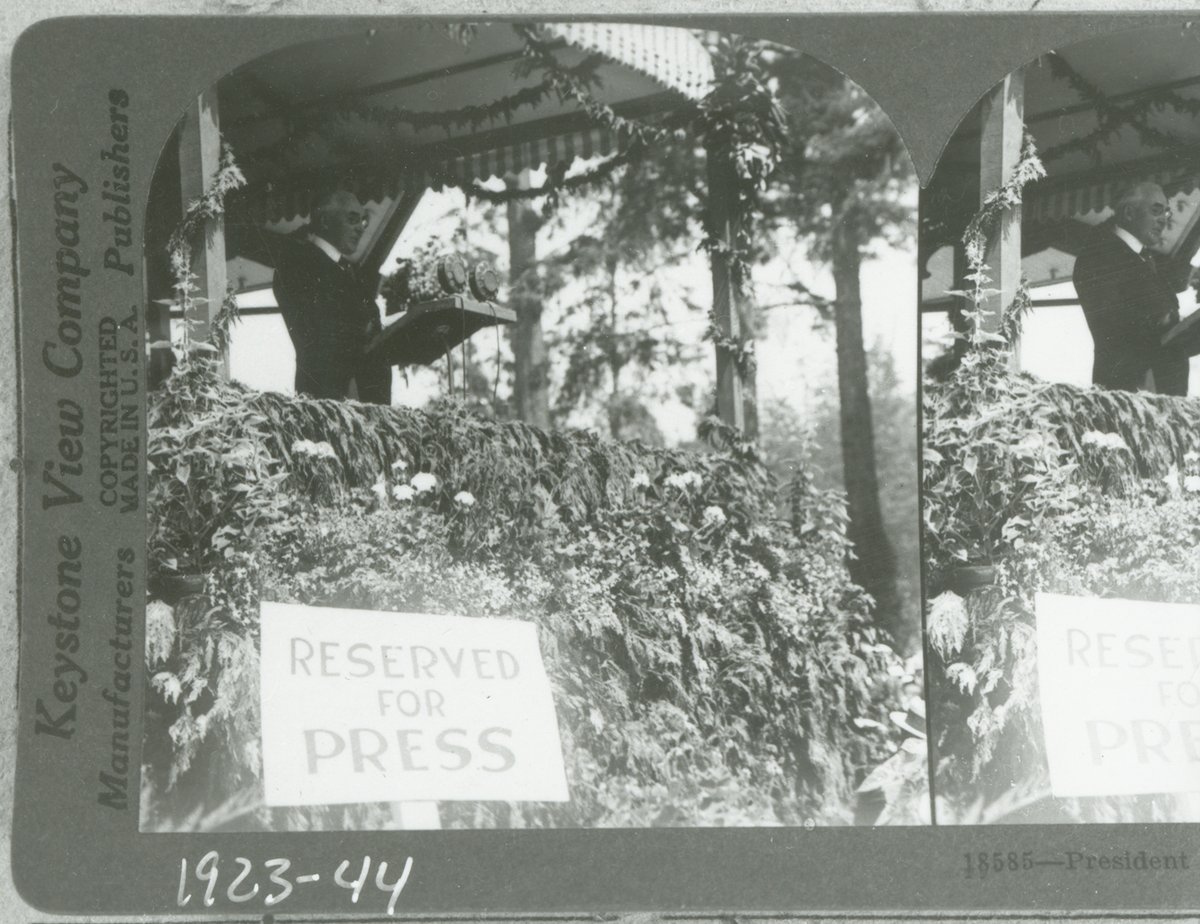 HooverPresLib's tweet image. #OnThisDay July 26, 1923, President Harding’s “Voyage of Understanding” group arrived in Vancouver, Canada. His President Harding’s car in the front of the welcome parade, then he gave a speech. (1923-42 & 1923-44)