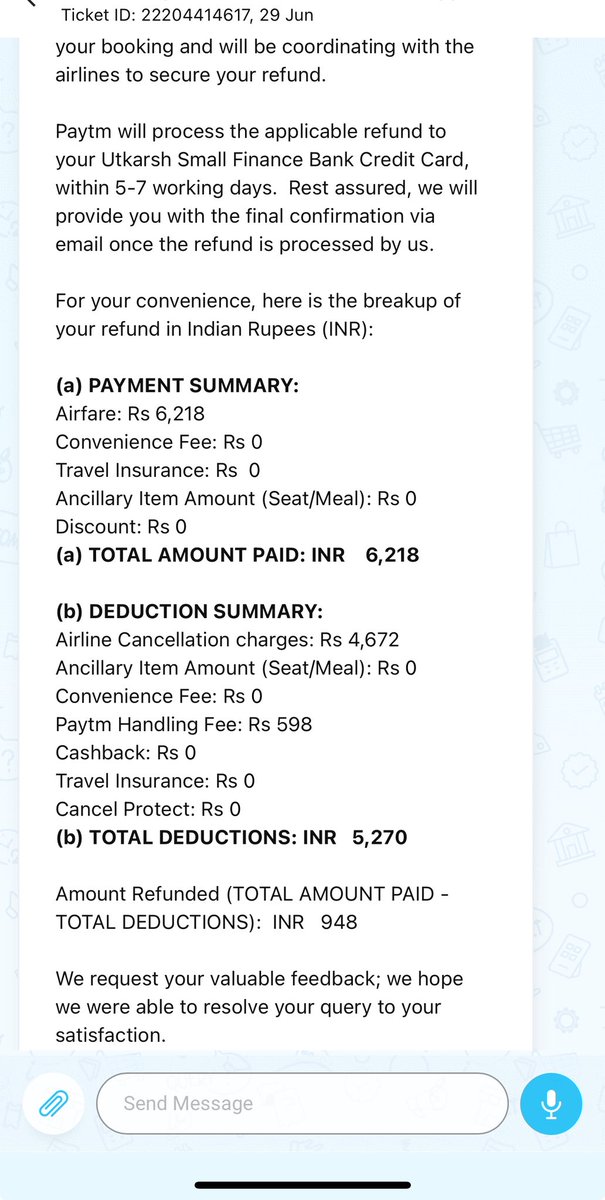 lqmn007's tweet image. #paytmFraud #fraudPaytm
Paytm handling fee 598 inr for no show ticket? What the hell is wrong with @Paytm 
This is outright fraud. Deducting money in the already lower money that was refunded.
Fyi: never book your flights via Paytm. They rip their users off