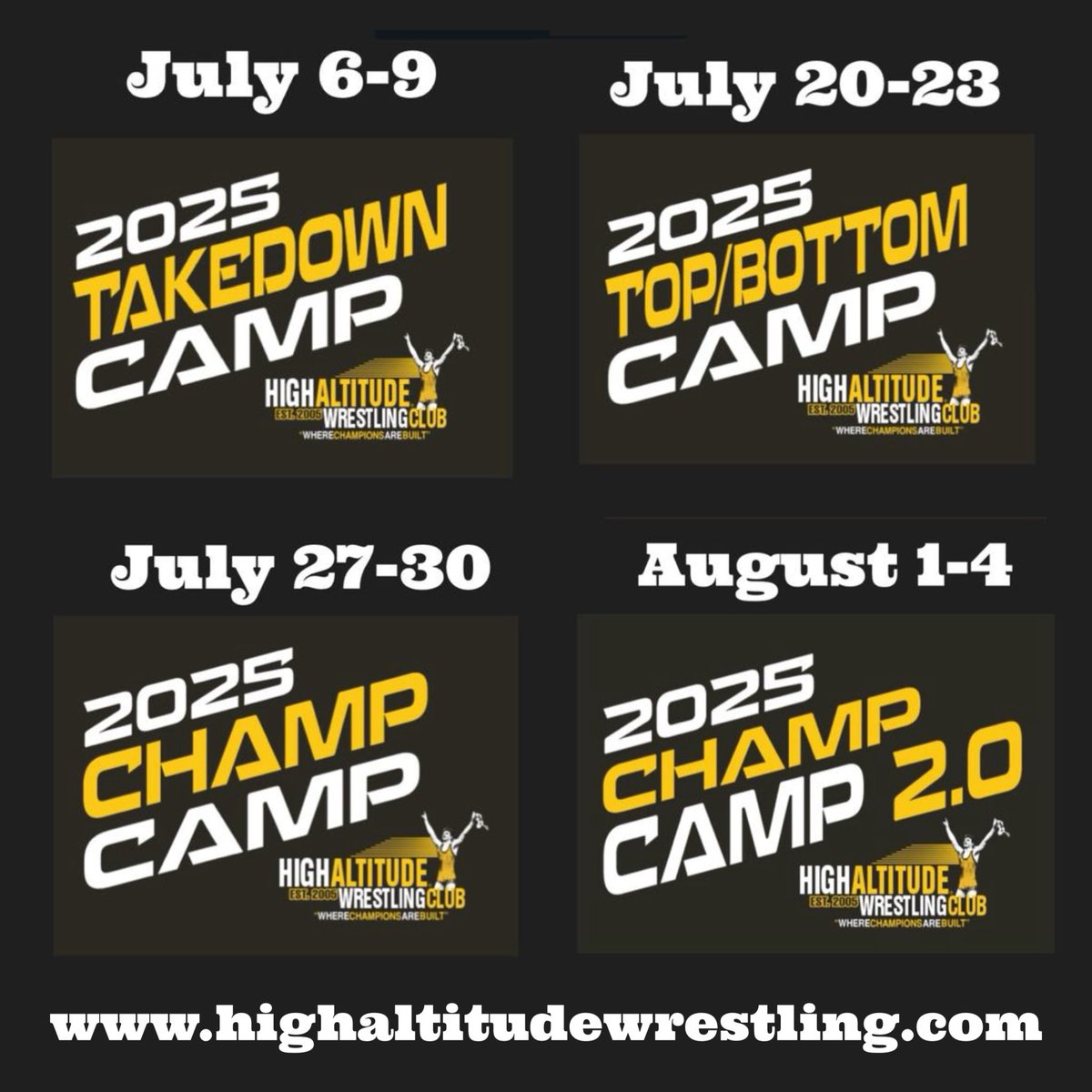 Still have some openings in our spend the night wrestling camps at Wesley Woods in Indianola, Iowa!