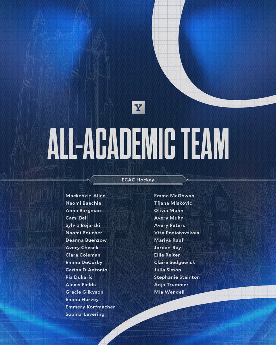 📰 Bulldogs Place 31 on ECAC Hockey All-Academic List

 🔗 ➡️ t.ly/CNKYH | #ThisIsYale