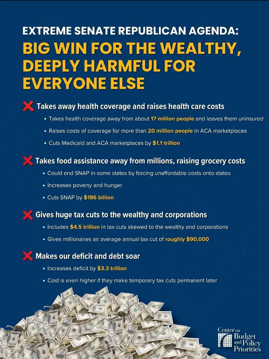 The chaotic, corrupt, cruel GQP "we're all going to die bill" harms THEIR voters &amp; drags us along for the unwanted ride. 
Contact Congress! 

#VoteHellNO
#StopTheBillionaireBailoutBill
Call these House members 👇

 social.demcast.com/s/LBhLi7yM

#DemVoice1
#USDemocracy
#voice4victory