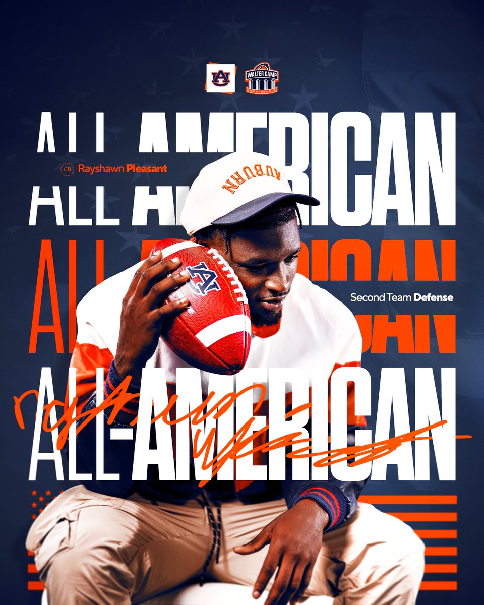 Auburn Football (@auburnfootball) on Twitter photo Preseason Walter Camp All-American 🇺🇸
➡️ <a href="/RayshawnPleasa1/">Rayshawn Pleasant</a>
🗞️aub.ie/mZR7q9
#WarEagle 🦅 Preseason Walter Camp All-American 🇺🇸
➡️ <a href="/RayshawnPleasa1/">Rayshawn Pleasant</a>
🗞️aub.ie/mZR7q9
#WarEagle 🦅