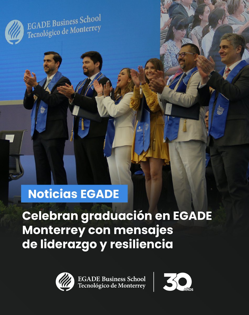 🎓 Liderazgo, propósito y resiliencia marcaron la ceremonia de graduación en #EGADE Monterrey. 

¡Felicidades a las y los 119 graduados de nuestros programas presenciales y en línea!

Conoce más en #NoticiasEGADE 👉 spr.ly/60184lH02