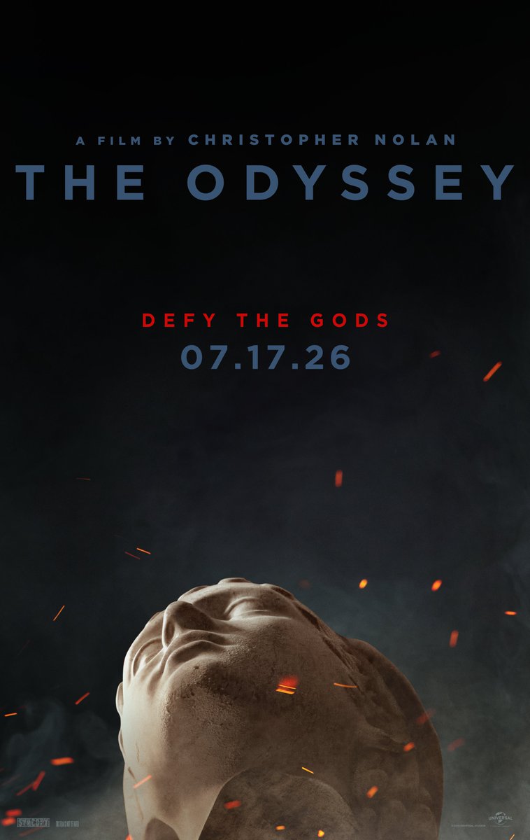 The official poster for Christopher Nolan’s ‘The Odyssey’ has been released.

The film will hit theaters July 17, 2026.

The cast includes Matt Damon, Anne Hathaway, Tom Holland, Zendaya, Robert Pattinson, Lupita Nyong’o, Benny Safdie, Charlize Theron, Mia Goth, Jon Bernthal,