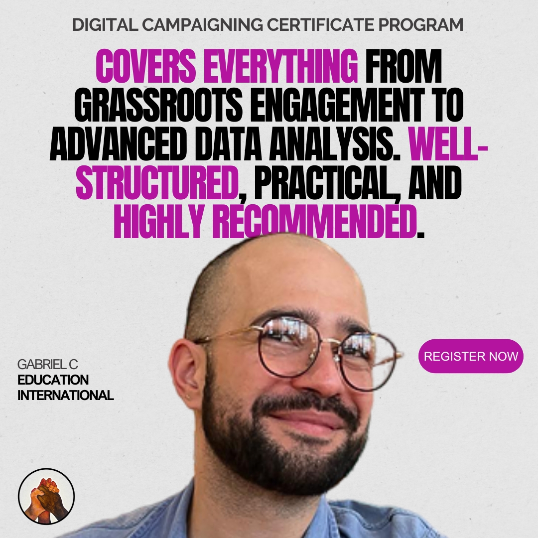 SMT (@socialmovetech) on Twitter photo SMT is recognizing graduates for their hard work, achieving certification in the 2024 Digital Campaigning Certificate Program - DCCP.
Special shoutout to Gabriel Castro from <a href="/eduint/">Education International</a> .
Learn more & register:
…munity.socialmovementtechnologies.org/courses/digita… SMT is recognizing graduates for their hard work, achieving certification in the 2024 Digital Campaigning Certificate Program - DCCP.
Special shoutout to Gabriel Castro from <a href="/eduint/">Education International</a> .
Learn more & register:
…munity.socialmovementtechnologies.org/courses/digita…