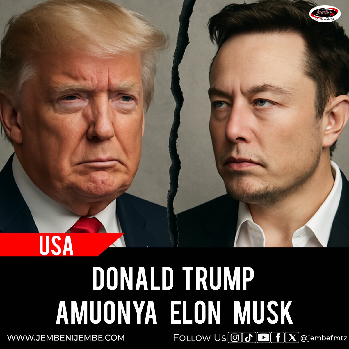 jembefmtz's tweet photo. Kwa mujibu wa DW, Rais wa Marekani Donald Trump ametishia kusitisha mabilioni ya dola ya ruzuku zinazotolewa kwa kampuni za Tesla na SpaceX zinazomilikiwa na bilionea Elon Musk kufuatia mvutano unaoendelea kati yao ambapo hii ni baada ya Musk kukosoa vikali mswada mpya wa kodi na matumizi ya Serikali unaolenga kufuta ruzuku za ununuzi wa magari ya umeme hatua inayotajwa kuathiri moja kwa moja kampuni ya Tesla.

Trump amenukuliwa akisema kuwa bila ruzuku hizo, Musk atahitaji kufunga biashara na kurudi nyumbani Afrika Kusini, kauli iliyozua mjadala mpana nchini humo na kwa upande wake, Musk hakusita kujibu kwa maneno makali akisema, “Zuia kila kitu sasa.”

Aidha mabishano haya yameibuka wakati ambapo Seneti ya Marekani imepitisha mswada huo kwa kura chache tu huku soko la hisa la Tesla likiripotiwa kushuka kwa asilimia kubwa ambayo ni ishara ya wasiwasi kwa wawekezaji kuhusu mustakabali wa kampuni hiyo.