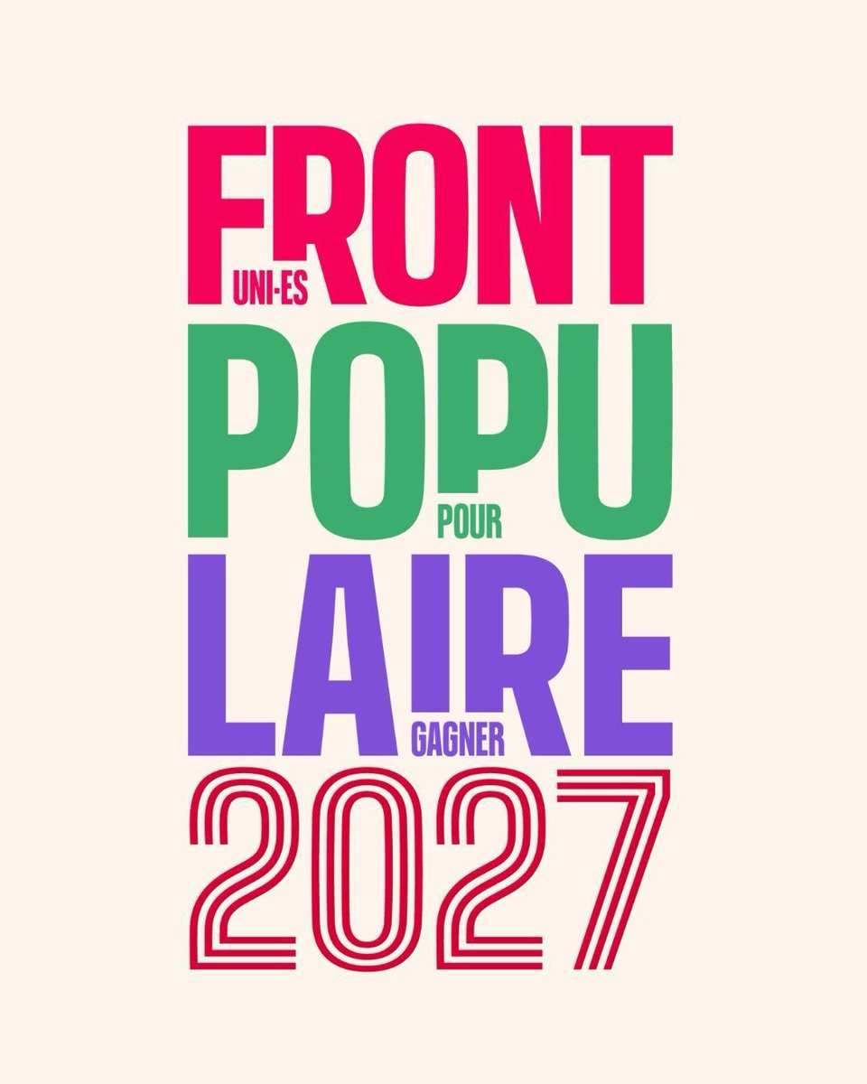 L’union n’est pas une option, c’est une nécessité. Avec un travail programmatique et une candidature commune, nous pouvons faire renaître l’espoir.

Vive le #FrontPopulaire2027 !