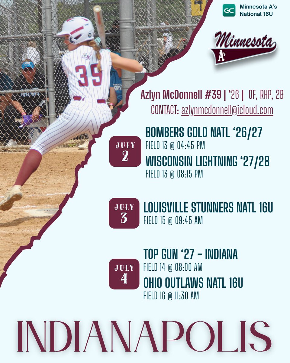 AzlynM39's tweet photo. Pool play schedule for Indianapolis. Looking forward to this tournament!
@rclick09 @RFoore @MSUM_Softball @BSUBeaversSB https://t.co/NtfhqPh0pd
