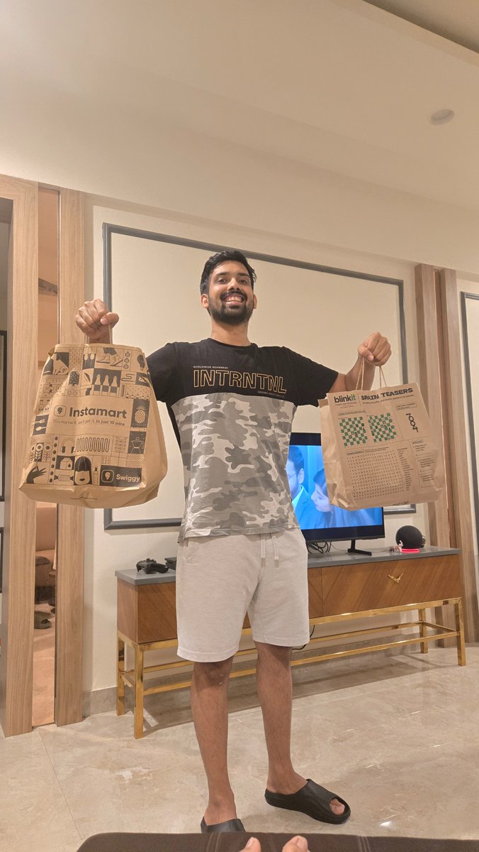 Ordered from Swiggy, Blinkit and Zepto at the same time. 

Got <a href="/Swiggy/">Swiggy</a> and <a href="/letsblinkit/">Blinkit</a> at the same time. <a href="/ZeptoNow/">Zepto</a> still waiting. 🙃