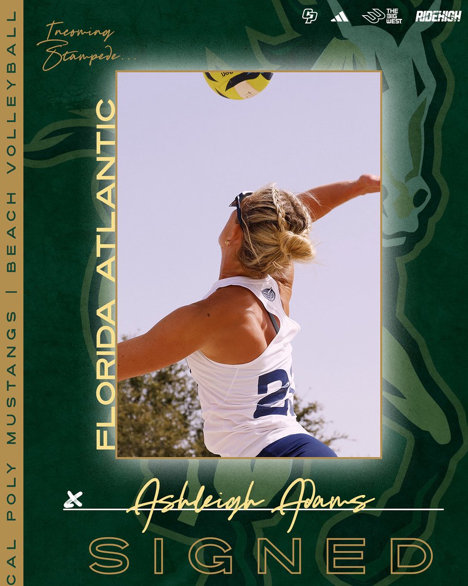calpolybeach's tweet image. 𝑺𝒊𝒈𝒏𝒆𝒅 ✍️
Thrilled to announce we have added Ashleigh Adams from Florida Atlantic University to our program! In three years at FAU, she was a three-time All-CUSA honoree and a 2025 AVCA All-American. Welcome, Ashleigh!
#RideHigh